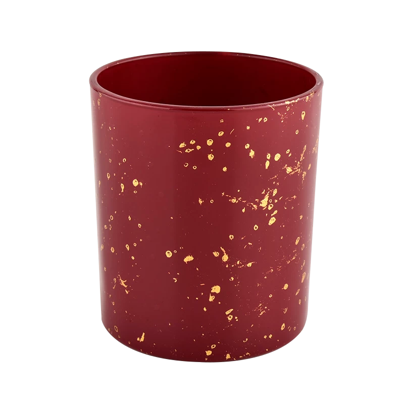 Wholesale empty 290ml red glass candle jar