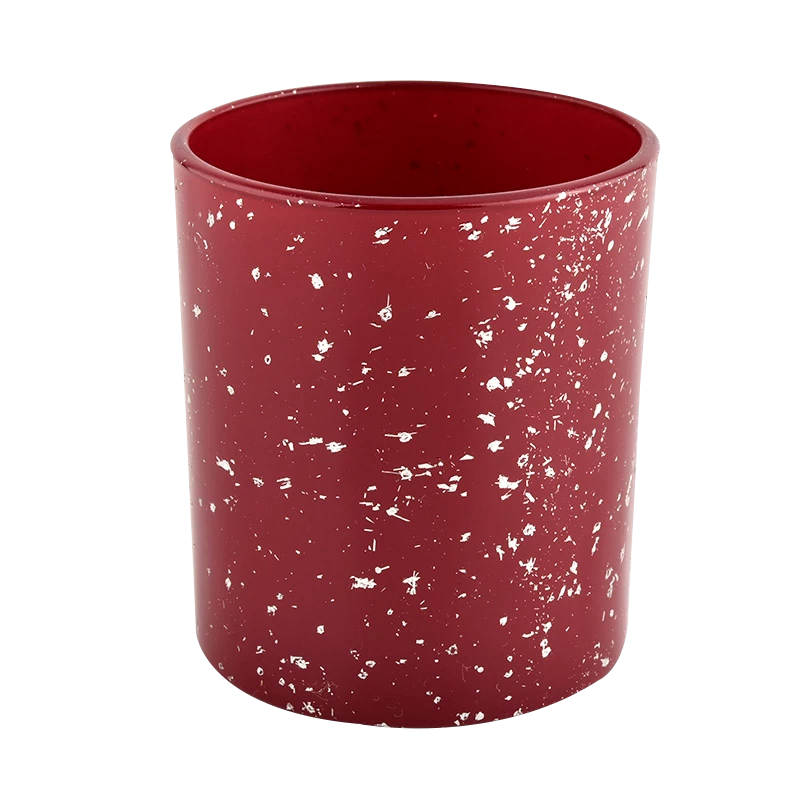 Luxury Cylinder Red Glass candle jar for Home Decoration