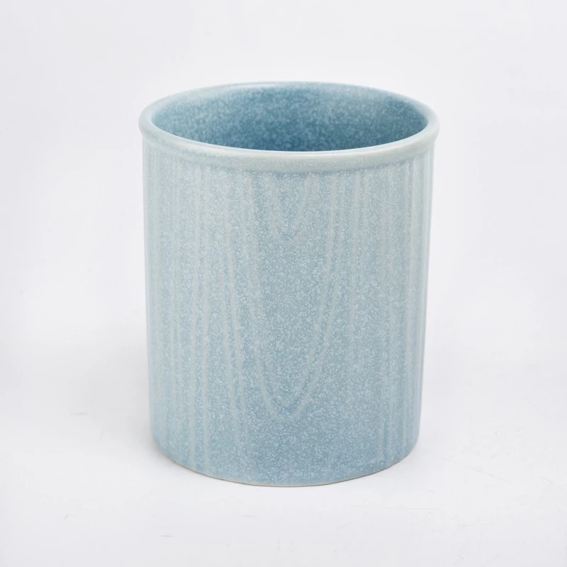Hot sale 12oz blue ceramic marble effect candle jar manufacturer