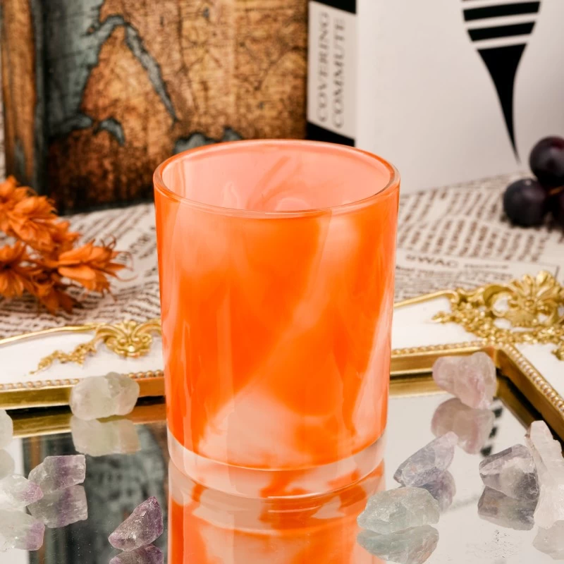 8oz luxury hand painting colorful glass candle jar for home decor wholesale