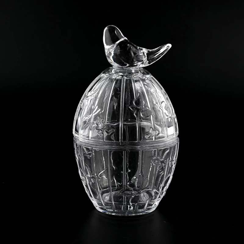 200ml transparent glass candle jar with glass lid distributor