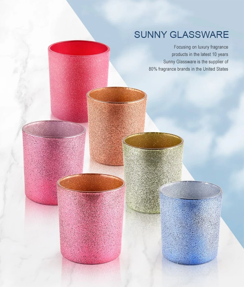 Wholesale luxury Sanding Copper Glass Candle Jar For Candle Making