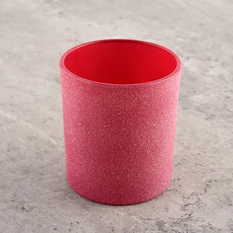Pale red Glass candle cups candle jars for Home Decoration
