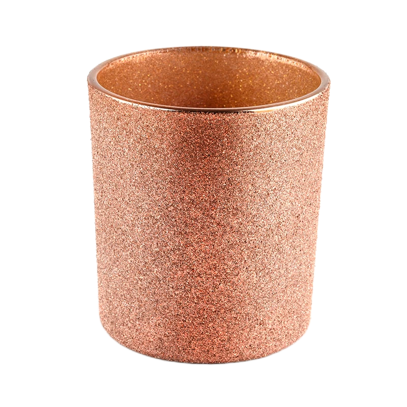 Wholesale Custom 8oz Frosted Sanding Copper Glass Candle Jar
