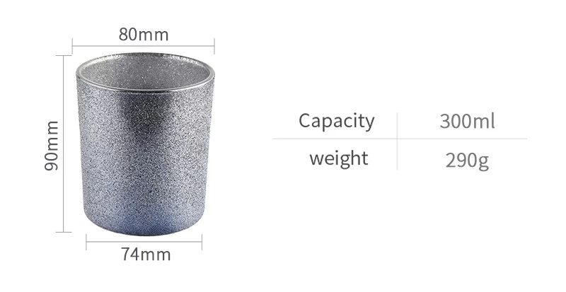 Wholesale custom smoky gray frosted glass candle jars in bulk candle vessels