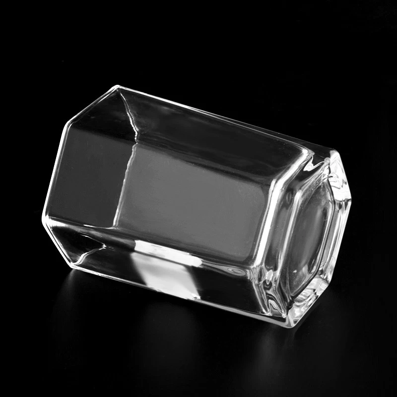 New 500ml hexagon glass clear candle holder supplier