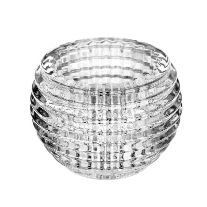 Luxury 6oz round glass candle holder empty jars for candle making
