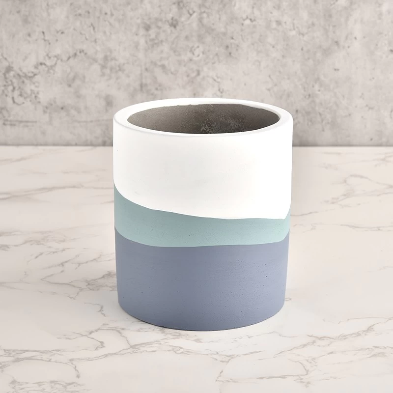Frosted Concrete Ceramic Candle Jar For Candle Making