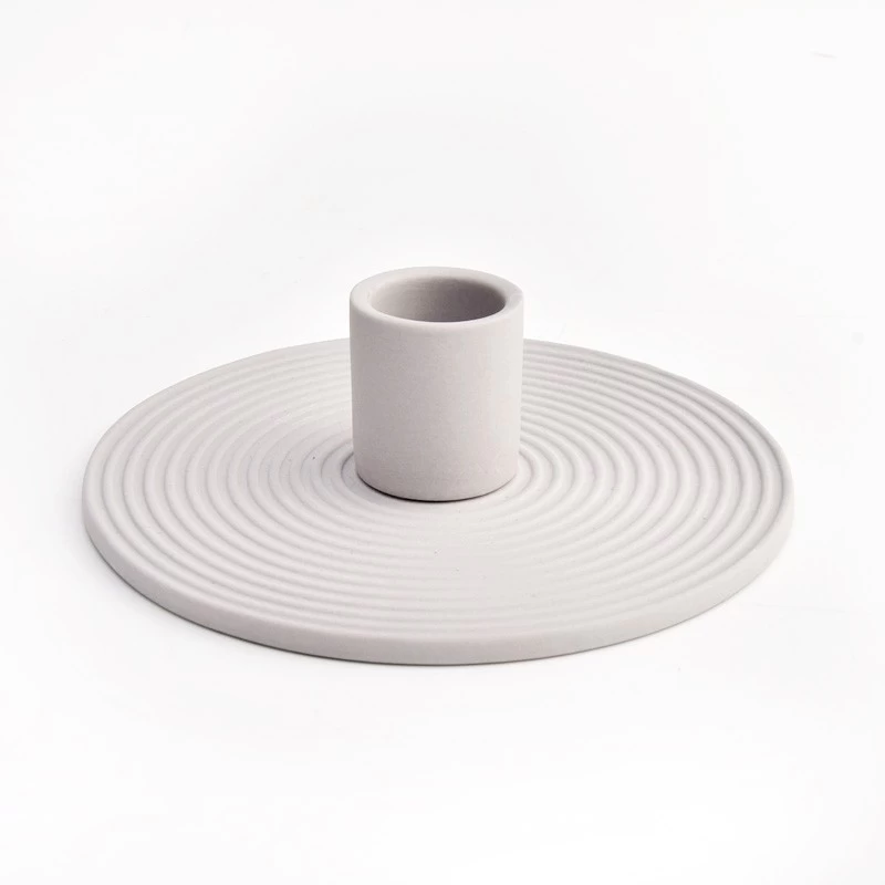 New ceramic candle holder grey candle container wholesale