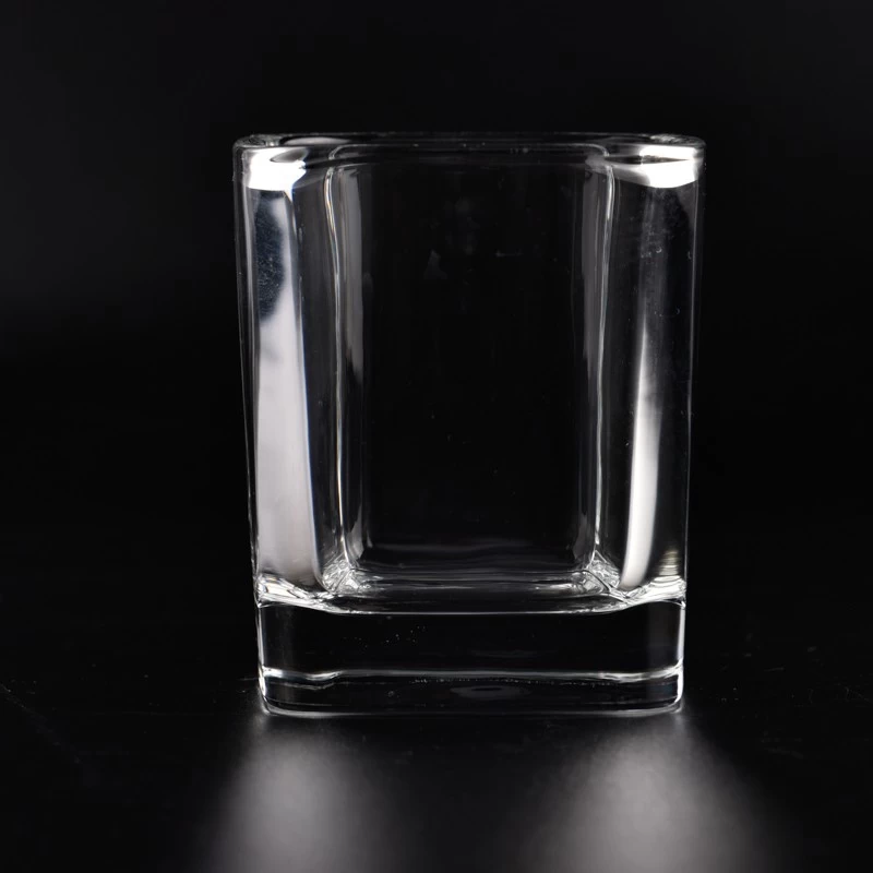 10oz square glass candle holder clear candle jar home decor