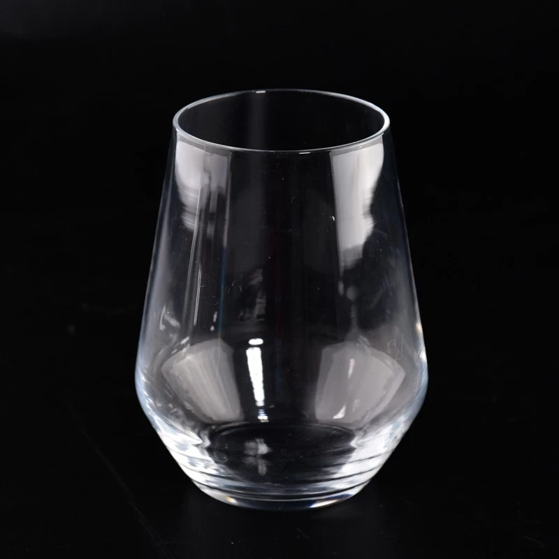 Newly design 400ml glass candle holder arc-shaped candle jars