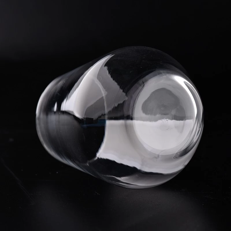 Newly design 400ml glass candle holder arc-shaped candle jars