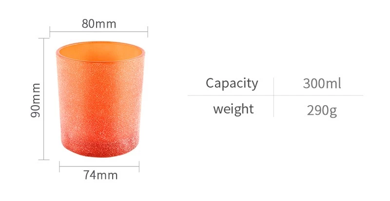 Custom Gift Orange Glass Candle Jar For Decoration Gifts