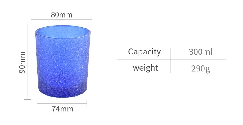 10oz Matte Blue Frosted Glass Candle Jars