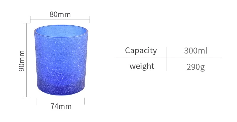 Wholesale Blue Frosted Glass Candle Jars For Home Direction