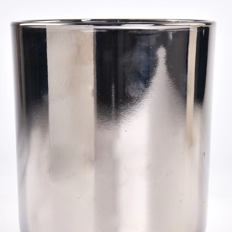 New design sliver glass candle vessels electroplating glass jars