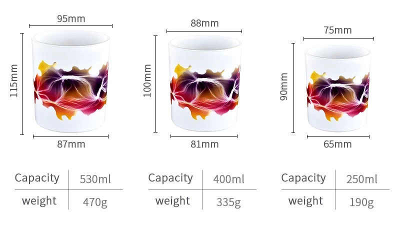 Wholesale color handmade paint luxury white glass candle jars