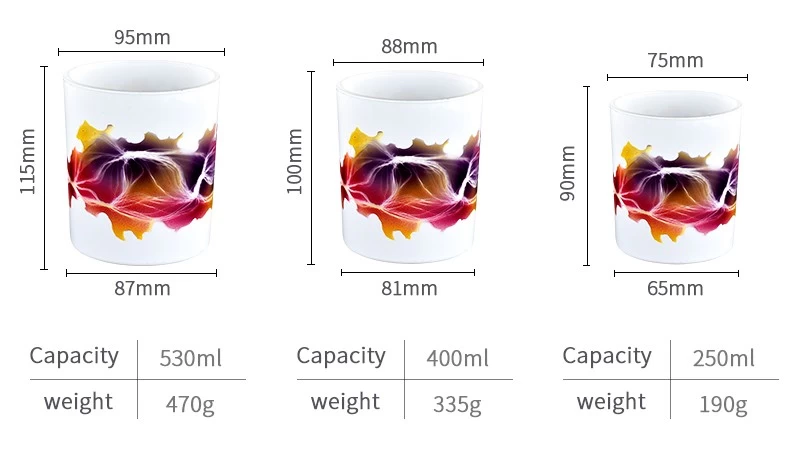 Wholesale custom logo elegant colored handmade paint glass jars for candle making