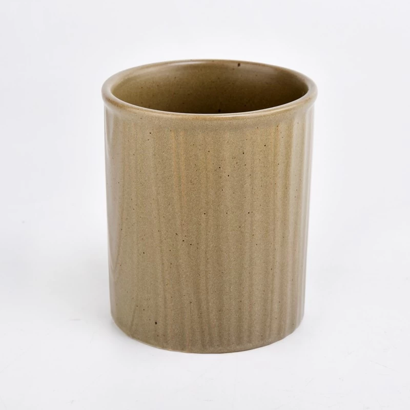 New design light brown ceramic candle holders wholesale