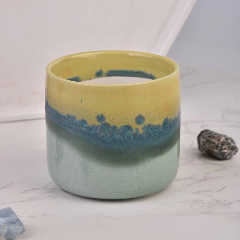 Popular ceramic candle vessel with beautiful pattern jar