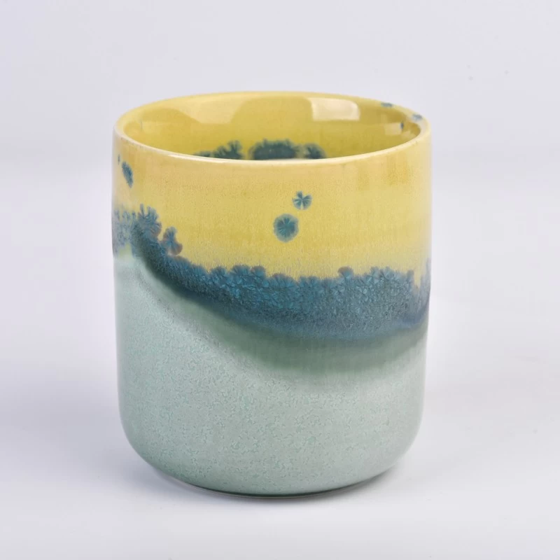 Luxury 13oz ceramic candle jars colorful vessels