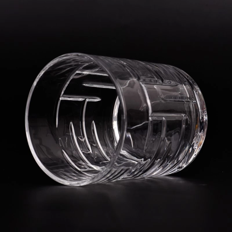 Newly design 12oz clear glass candle jars home decor