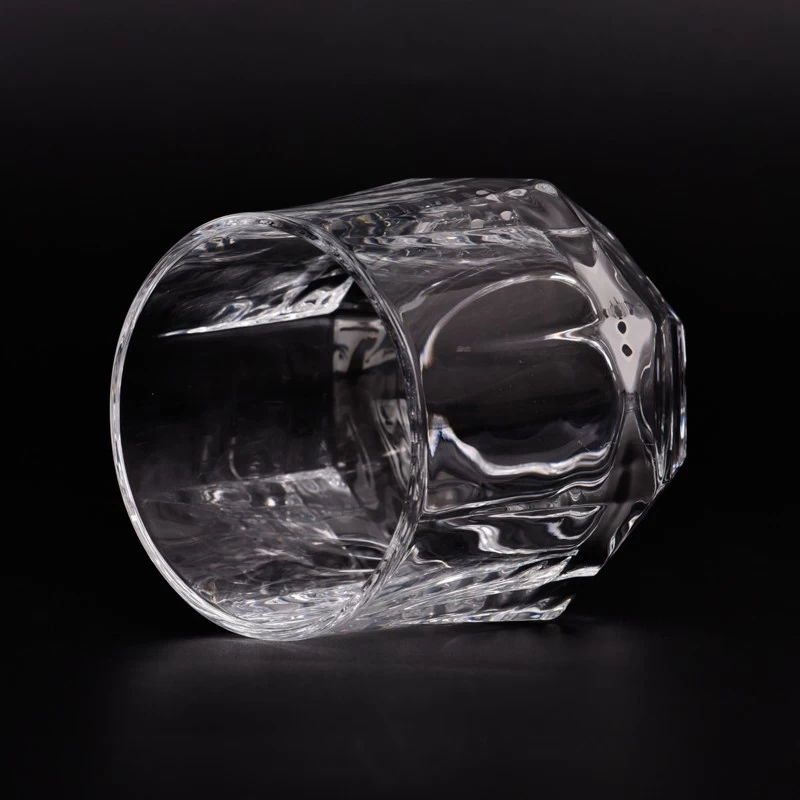 Hot sale empty glass candle holder gorgeous design clear jars