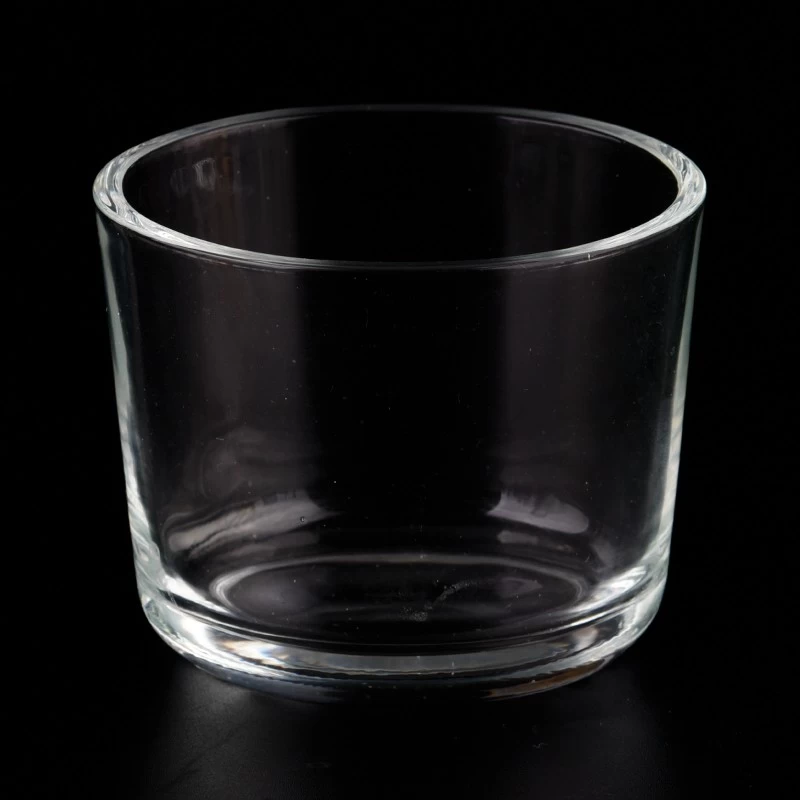 Popular oval glass candle holder clear glass jars for dinning table decoration