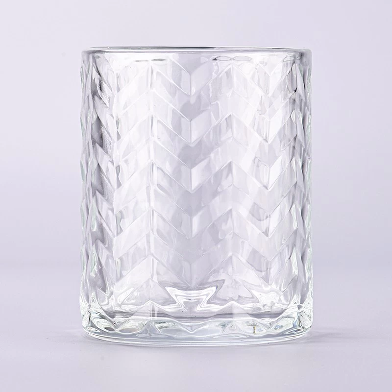 Luxury clear glass candle vessels large capacity glass jars for candle making