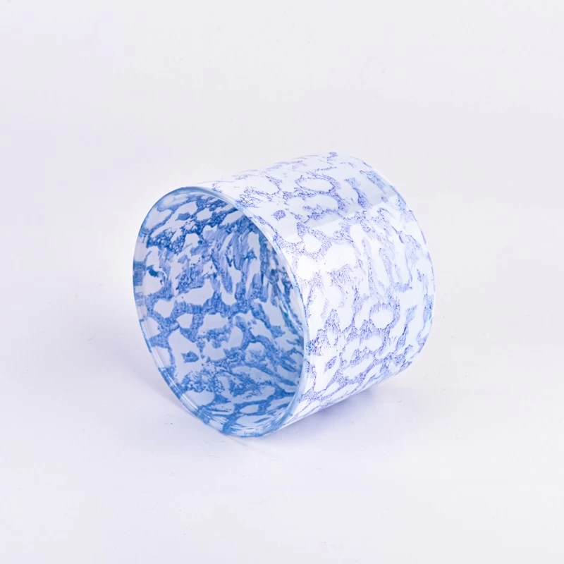 510ml wide mouth rockiness effect on glass candle holder for supplier