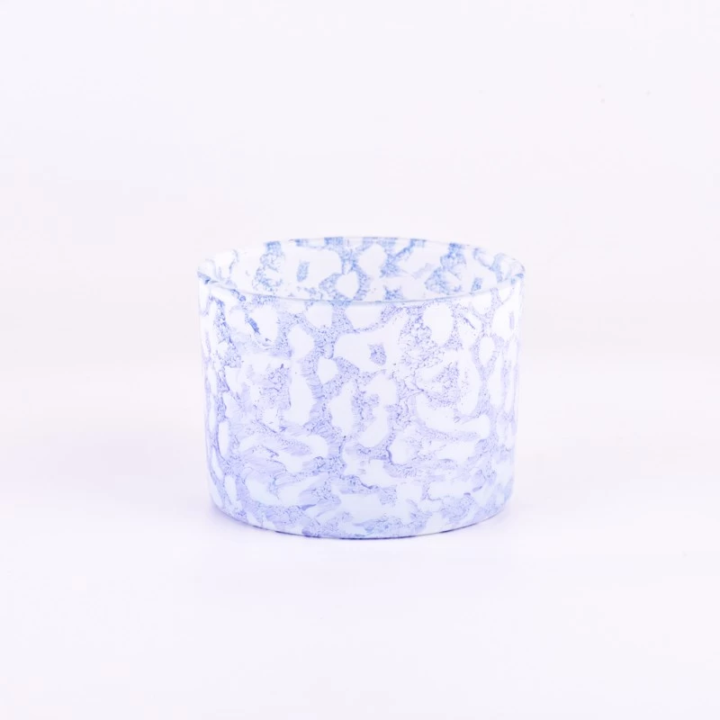 510ml wide mouth rockiness effect on glass candle holder for supplier