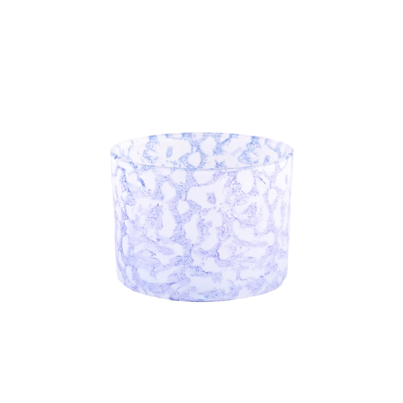 510ml wide mouth rockiness effect on glass candle holder for supplier