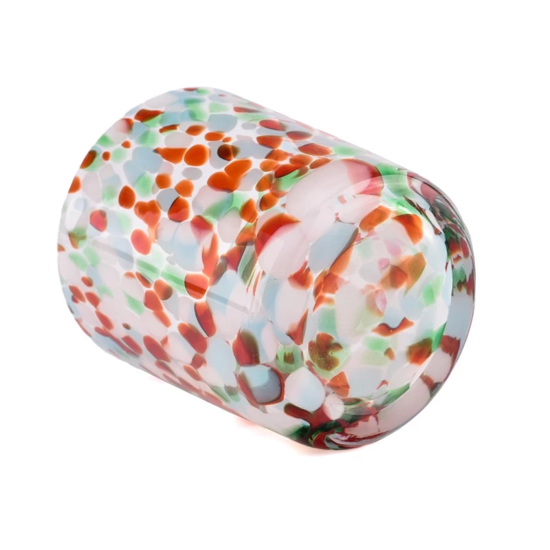 529ml colored speckled glass candle jar for home decoration