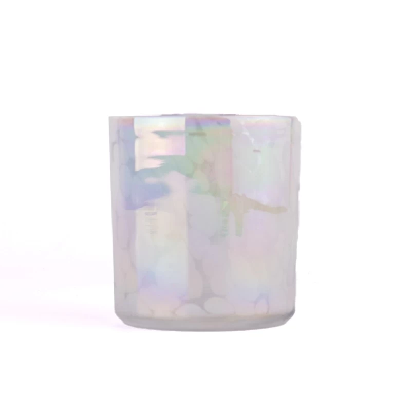 Wholesale colored spotted glass candle jars for candle holder decoration