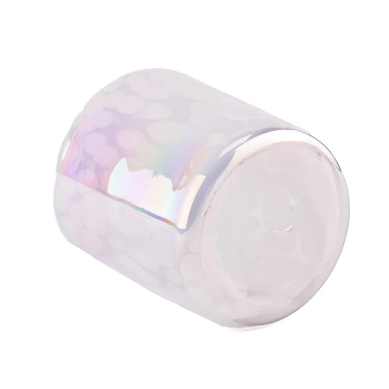 Wholesale colored spotted glass candle jars for candle holder decoration