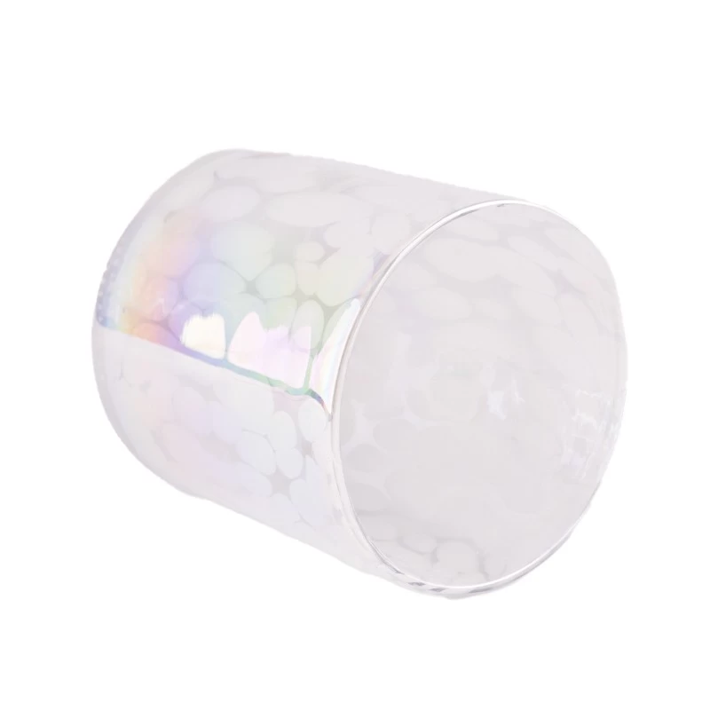 Wholesale colored spotted glass candle jars for candle holder decoration