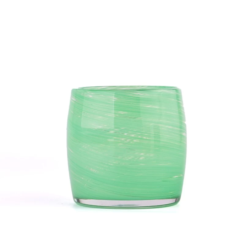 Wholesale popular custom green glass candle jars for home decor
