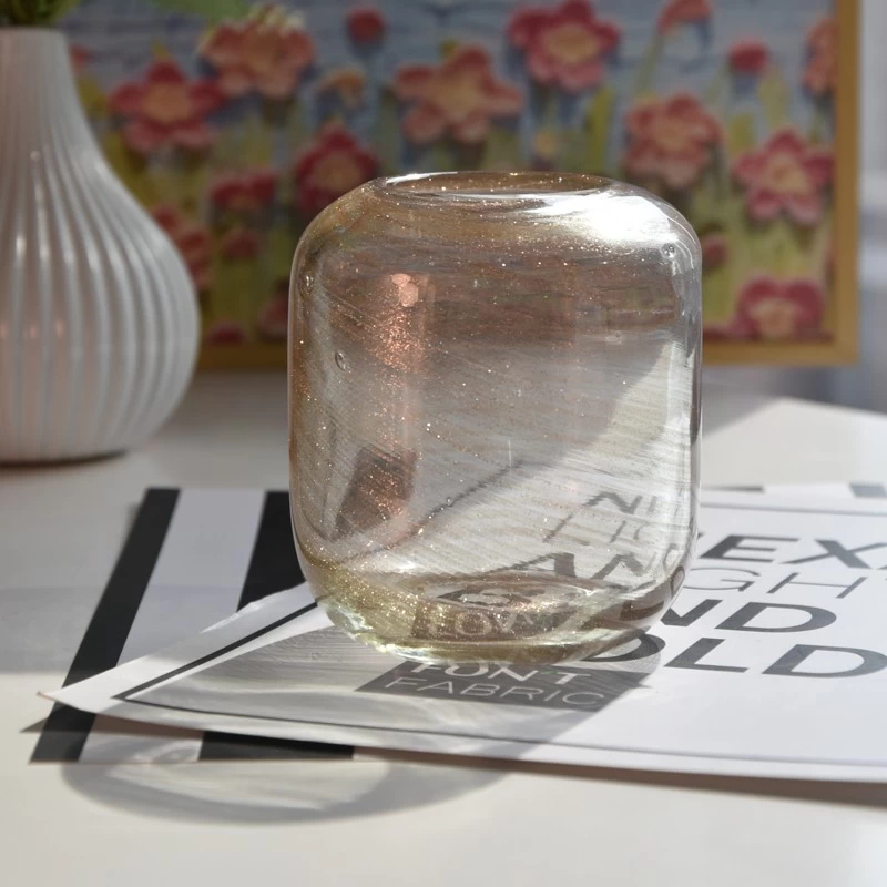 Wholesale fine flash cylindrical glass candle jar round bottom wholesale
