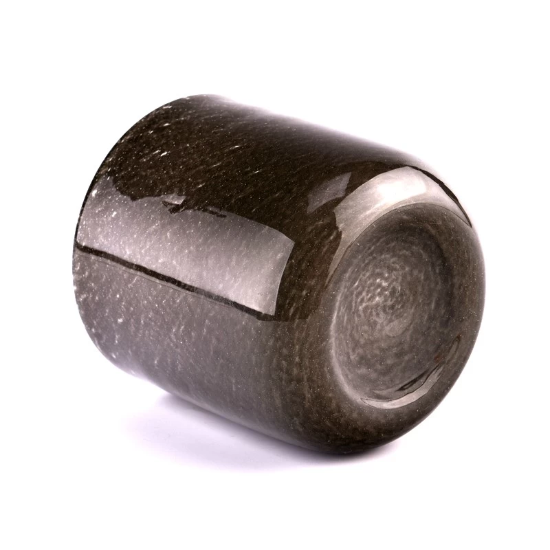 Wholesale black fine flash glass candle jars in bulk candle holders