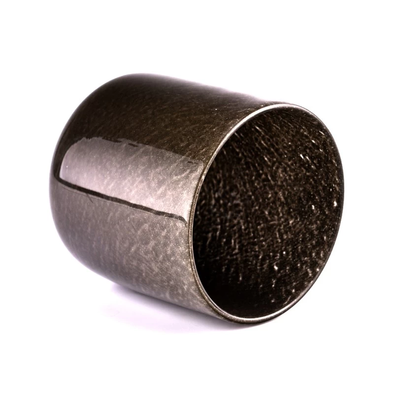 Wholesale black fine flash glass candle jars in bulk candle holders