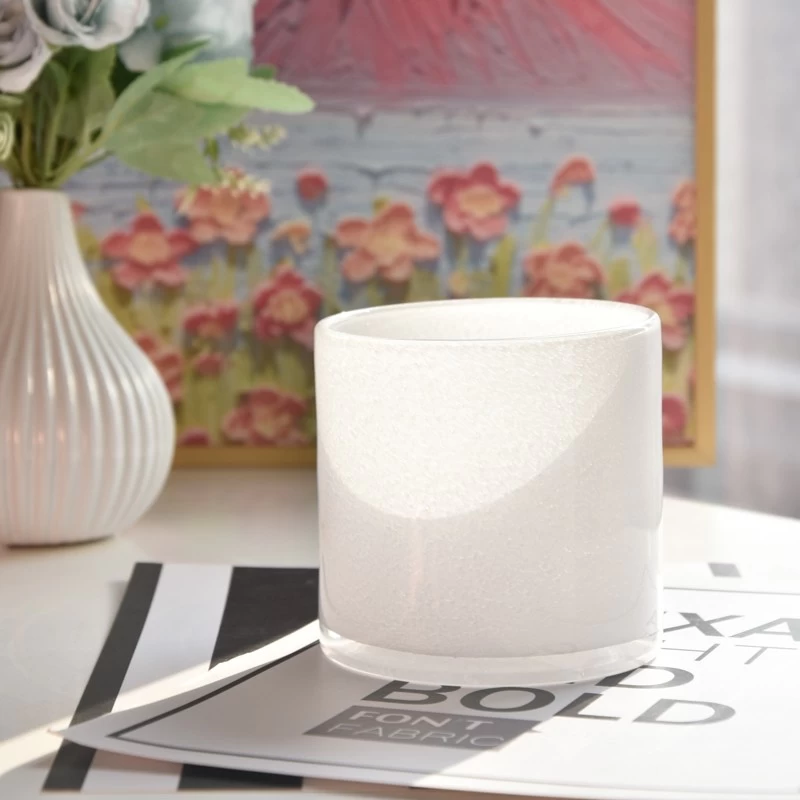 Wholesale white glass candle jars for candle making
