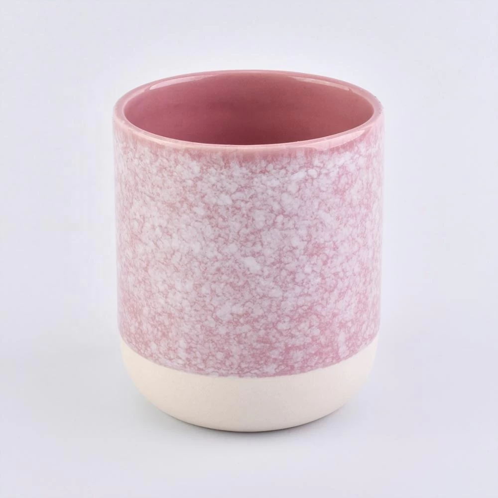Home decoration matte pink ceramic candle vessel 8oz 10oz