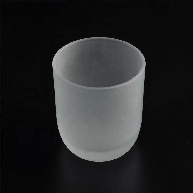 Round Bottom Custom Frosted Glass Candle Jars