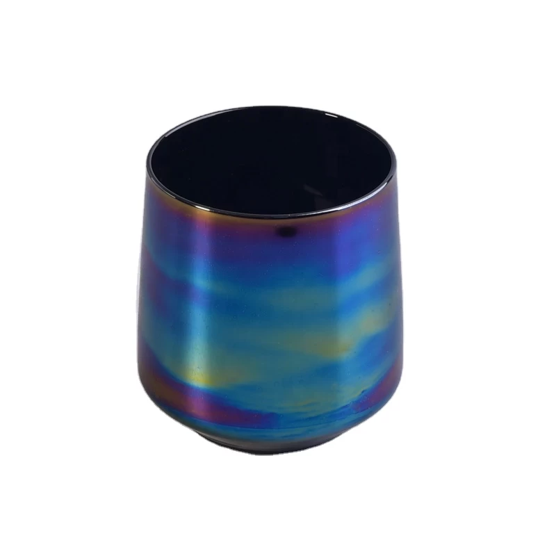 Electroplating iridescent glass jars for candle wholesales