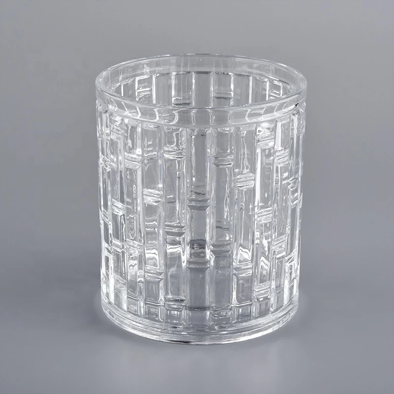16 oz scented candle vessels clear glass and bamboo lid
