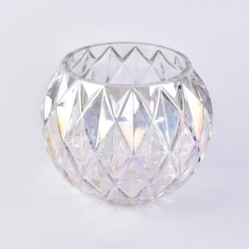 Custom iridescent luxury votive glass candles vessel home decoration
