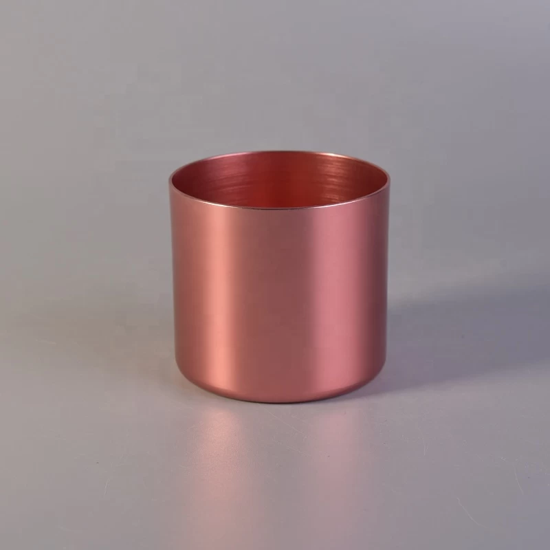 Custom pink candle tealight holder metal candle jar home decoration