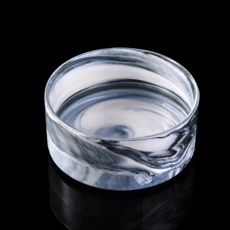 Home decor luxury marble effect custom ceramic  candle jar