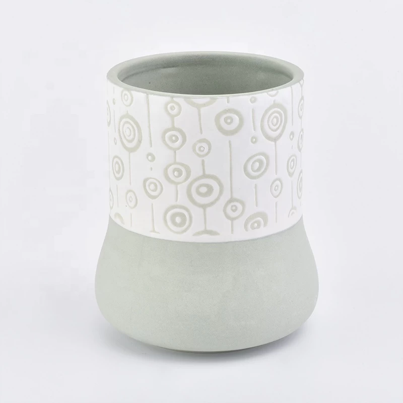 Personalized green glazed candle votive holder church ceramic jar wedding decoration in bulk