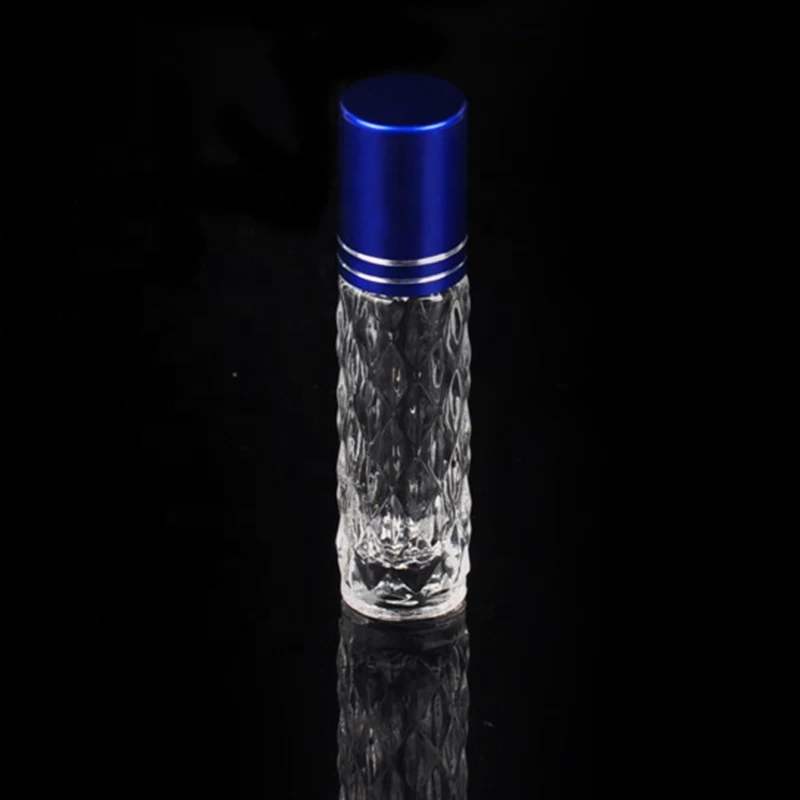 8ml 10ml Mini travel glass oil essential perfume spray bottle with stainless roller ball